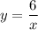 y=\dfrac{6}{x}