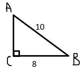 Втреугольнике abc угол c равен 90°,bc=8,ab=10 найти cos b