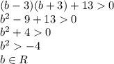 (b-3)(b+3)+130 \\b^2-9+130\\b^2+40\\b^2-4\\b\in R