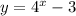 y=4^x-3