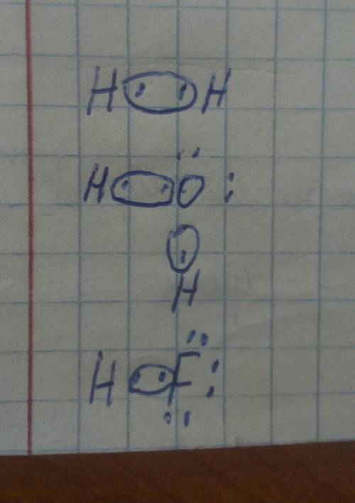 Укажите вид связи в соединеничх h2, h2o, hfизобразите схемы образования хомической связи​