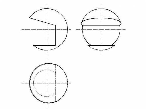 Построить три основных вида сферы, усечённой плоскостями​