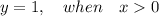 y=1,~~~ when~~~ x0