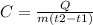 C = \frac{Q}{m(t2-t1)}