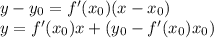 y-y_0=f'(x_0)(x-x_0)\\y=f'(x_0) x+(y_0-f'(x_0)x_0)