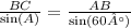 \frac{BC}{ \sin(A) } = \frac{AB}{ \sin(60°) }