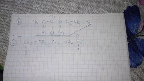 Напишите структурные формулы: 2,3 - хлор, 3,4 - диметилгептана 1,5,5 -трииодпентан