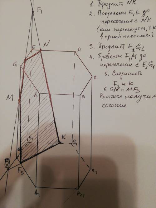 Начертить сечение. изначальные точки красного цвета. а дальше как-то не получается. либо нарисуйте с
