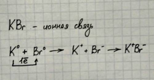 Запишите схемы образования соединений,состоящих из атомов элементов калия и брома