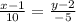 \frac{x-1}{10}=\frac{y-2}{-5}