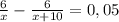 \frac{6}{x}-\frac{6}{x+10}=0,05