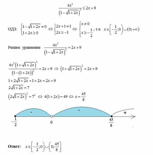 \frac{4x^{2} }{(1-\sqrt{1+2x} ) ^{2} }