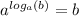 {a}^{ log_{a}(b) } = b