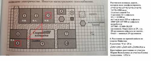 На плане изображён дачный посёлок, расположенный на территории прямоугольной формы (сторона каждой к