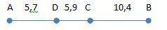 На отрезке ав отмечены точки с и d. найти сd, если ав=22 см а)св=10,4 см, аd=5,7 cм б)какая точка ле