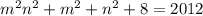 m^2n^2+m^2+n^2+8 =2012