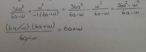 25 ! выражение 36a^2/6a−w+w^2/w−6a