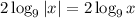 2\log_9|x|=2\log_9 x