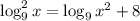 \log^2_9 x=\log_9 x^2+8