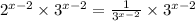 {2}^{x - 2} \times {3}^{x - 2} = \frac{1}{ {3}^{x - 2} } \times {3}^{x - 2}