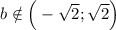 b \notin\Big(-\sqrt{2};\sqrt{2}\Big)