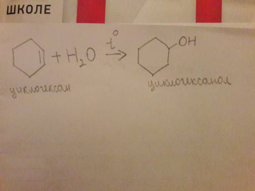 Реакция циклогексена и воды.что получиться?