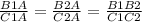 \frac{B1A}{C1A} =\frac{B2A}{C2A} =\frac{B1B2}{C1C2}