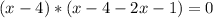 (x-4)*(x-4-2x-1)=0