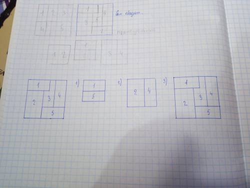 Разрежь на 5 частей квадрат 7 на 7 и собери из них три разных квадрата