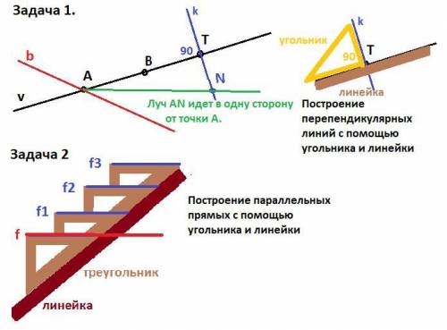 11. выполни на построение: построить прямую v. построить на ней точки а и в. построить прямую b, пер