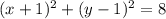 (x+1)^2+(y-1)^2=8