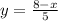 y=\frac{8-x}{5}