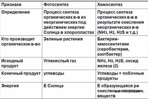 Расписать обмен веществ и энергии в клетках. сравнить фотосинтез и хемосинтез.