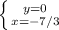 \left \{ {{y=0} \atop {x=- 7/3}} \right.