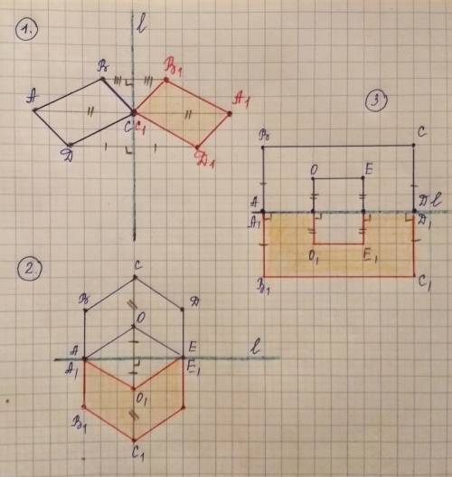 Постройте фигуры, симметричные данным​