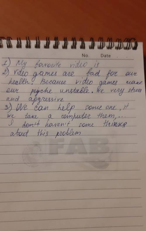 1.what is your favorite video? 2.are video games good or bad for you health? why do you say so? 3.