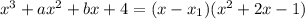 x^3+ax^2+bx+4=(x-x_1)(x^2+2x-1)