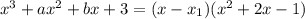 x^3+ax^2+bx+3=(x-x_1)(x^2+2x-1)