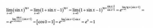 \lim_{n \to \ 0} sin(x)^{tan(x)}