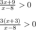 \frac{3x+9}{x-8}0\\ \\\frac{3(x+3)}{x-8}0