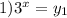 1)3^x=y_1