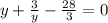 y+\frac{3}{y}-\frac{28}{3}=0