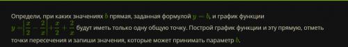 Определи, при каких значениях b прямая, заданная формулой y=b, и график функции y=∣∣∣x2−2x∣∣∣+x2+2x 