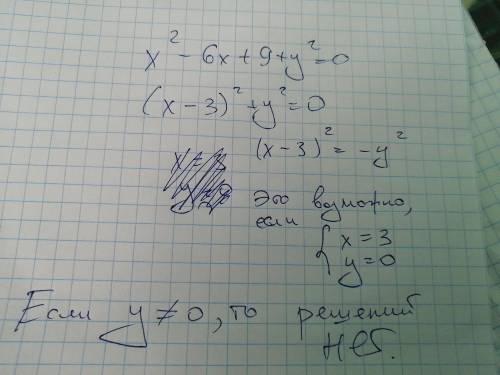 Чему равен xx^2-6x+9+y^2=0ответы 1)0 2)3 3)2 4)1​