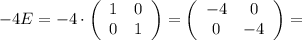 -4E=-4\cdot \left(\begin{array}{cc}1&0\\0&1\end{array}\right)=\left(\begin{array}{cc}-4&0\\0&-4\end{array}\right)=