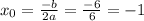 x_0=\frac{-b}{2a}=\frac{-6}{6}=-1