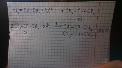 Осуществите цепочку превращений: 2-хлорпропан — пропен — пропан — 2-хлорпропан — 2,3 диметилбутан