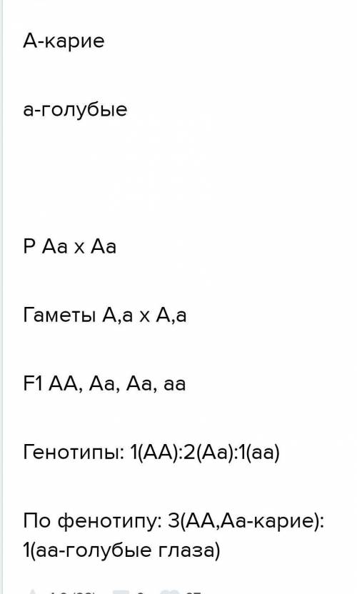 у человека карий цвет глаз доминирует над голубым. какое будет потомство от брака кариглазой женщины