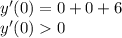 y'(0) = 0 + 0 + 6\\y'(0) 0