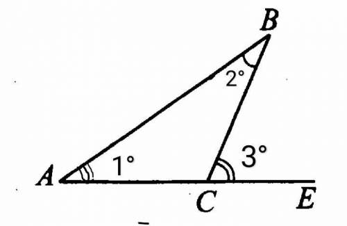 Втреугольнике авс угол а равен 1°,а угол в 2°. найдите внешний угол при вершине с. ответ дайте в гра